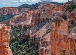Kanion, Skały, Drzewa, Park Narodowy Bryce Canyon, Utah, Stany Zjednoczone