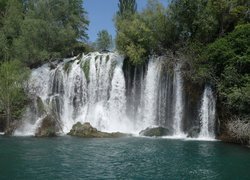 Drzewa, Wodospad, Park Narodowy Krka, Chorwacja