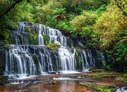 Wodospad Purakaunui Fall w Nowej Zelandii