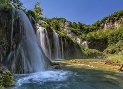 Chorwacja, Wodospady, Drzewa, Roślinność, Park Narodowy Jezior Plitwickich