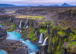 Islandia, Rzeka, Wąwóz Sigoldugljufur, Wodospady Sigoldugljufur, Dolina, Valley of Tears