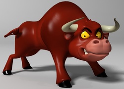Wściekły byk w grafice 3D