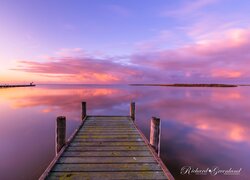 Pomost, Wschód słońca, Jezioro Alexandrina, Australia