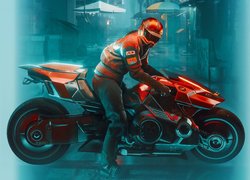 Gra, Cyberpunk 2077, Motocykl, Yaiba Kusanagi CT-3X, Motocyklista