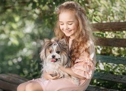 Dziewczynka, Pies, Yorkshire terrier