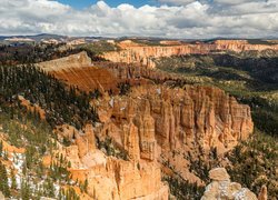 Zadrzewiony Park Narodowy Bryce Canyon w stanie Utah
