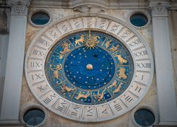 Tarcza, Zegar astronomiczny, Wieża zegarowa, Wenecja, Włochy