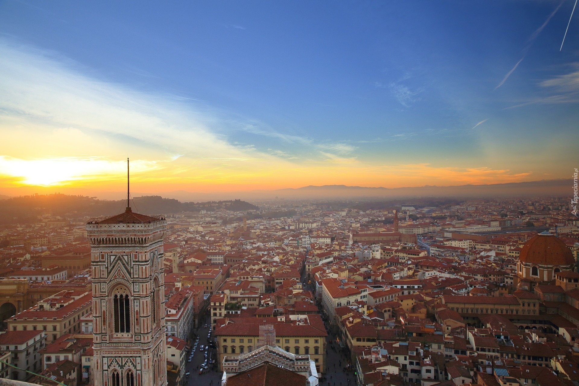 Florencja, Zachód Słońca, Zdjęcie miasta