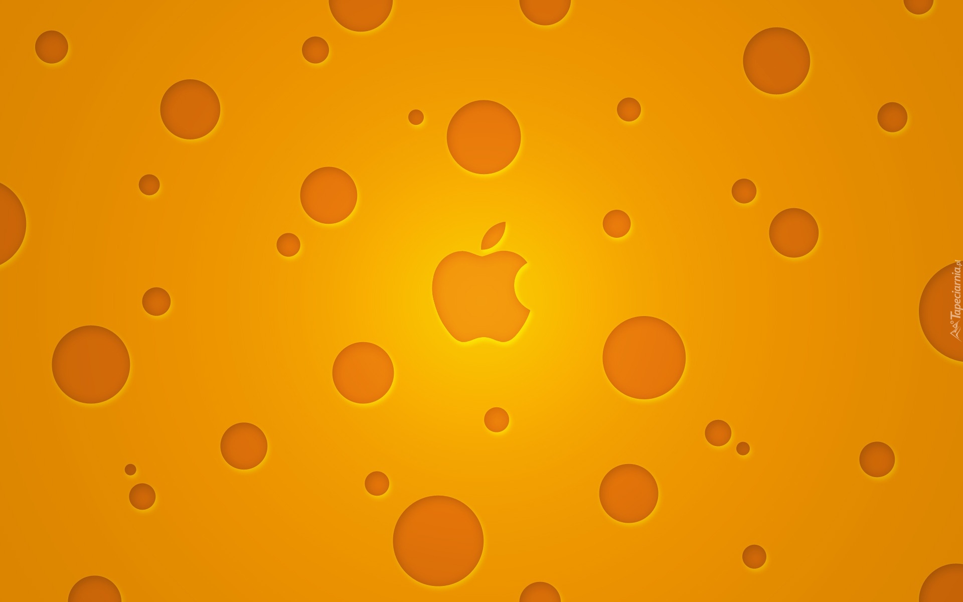 Logo, Apple, Pomarańczowe, Kółka
