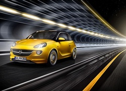 Żółty, Opel Adam, Droga, Światło