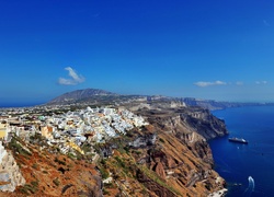Morze, Wyspa, Santorini, Grecja