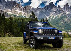 Niebieski Jeep Wrangler Unlimited Sahara