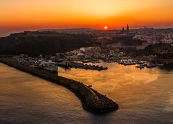 Port, Przystań, Zatoka, Wschód słońca, Mgarr, Wyspa Gozo, Malta