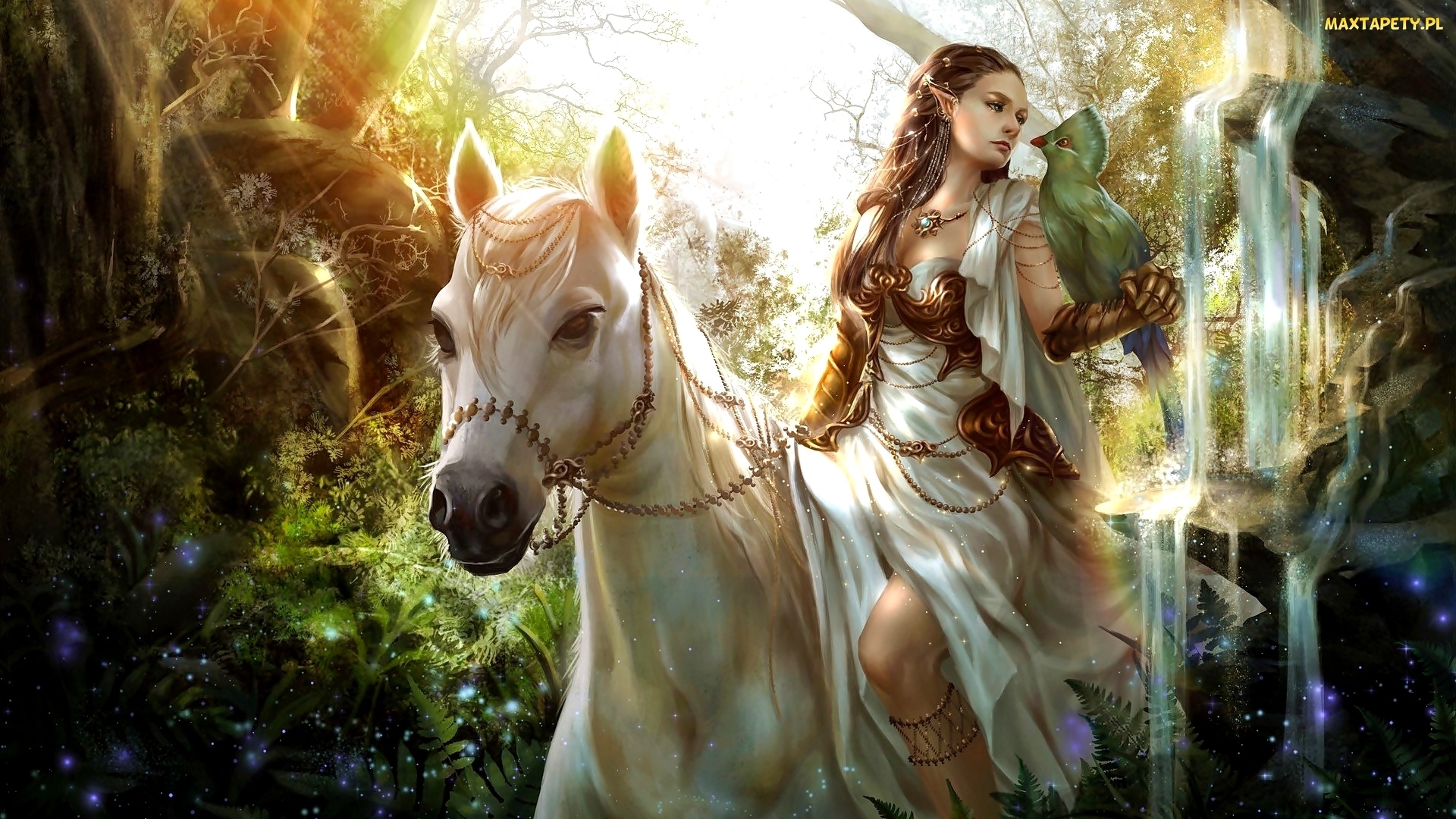 Zdjęcie Kobieta elf na koniu.