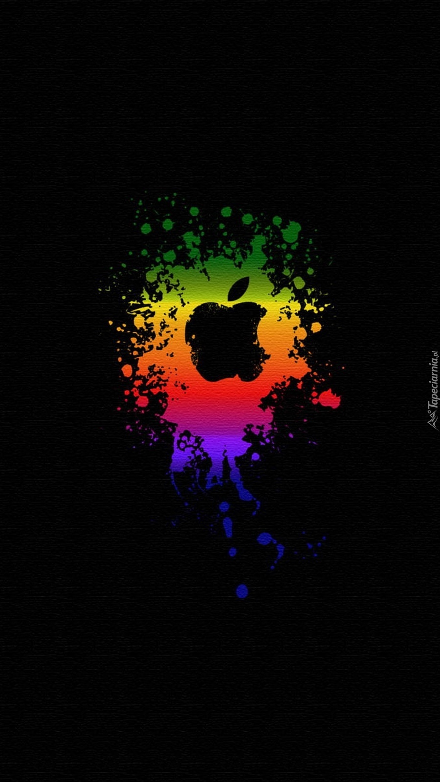 Edycja Tapety Logo Apple na czarnym tle