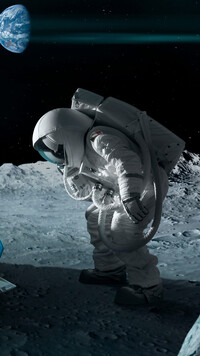 Astronauta na księżycu w grafice