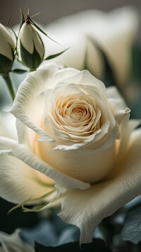 Biała róża w 2D