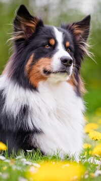 Border collie na łące