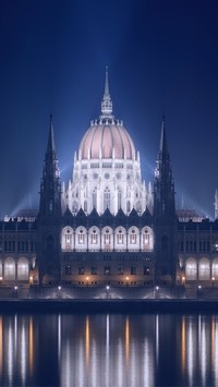 Budynek węgierskiego parlamentu nocą