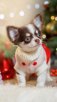 Chihuahua w świątecznym ubranku