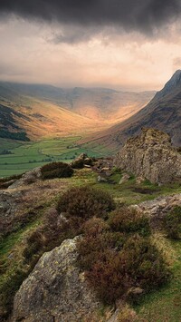 Dolina Great Langdale w słońcu