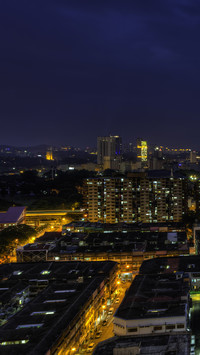 Domy nocą w Malezji