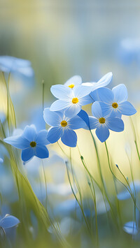 Drobne niebieskie kwiatuszki