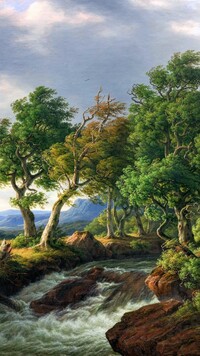 Drzewa nad rzeką w malarstwie Frederika Christiana Kiaerskou