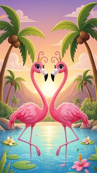 Dwa różowe flamingi w wodzie
