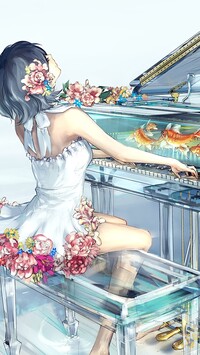 Dziewczyna przy fortepianie