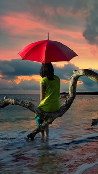 Dziewczyna z czerwoną parasolką