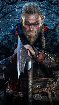 Eivor z toporem z gry Assassins Creed Valhalla
