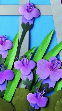 Fioletowe papierowe kwiaty