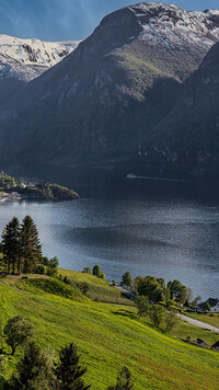 Fiord Aurlandsfjord w Norwegii