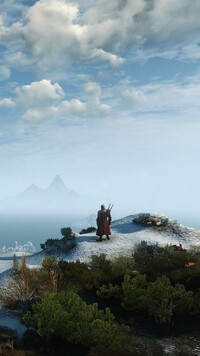 Geralt na szczycie góry
