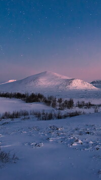 Góry Dovre w Norwegii zimową porą