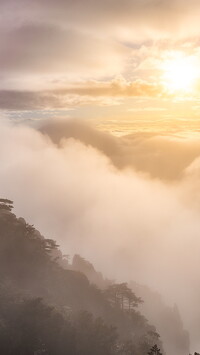 Góry Huang Shan we mgle