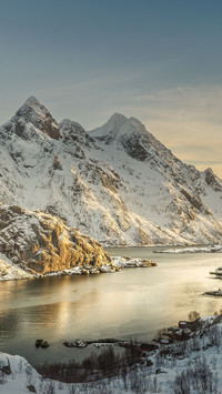 Góry w Norwegii zimową porą