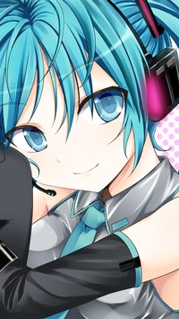 Hatsune Miku w słuchawkach