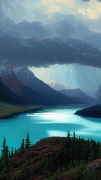 Jezioro Peyto Lake w grafice