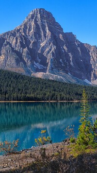 Jezioro Waterfowl Lake i góra Mount Chephren