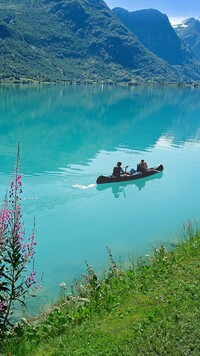 Kajak i rzeka Oldeelva w Norwegii