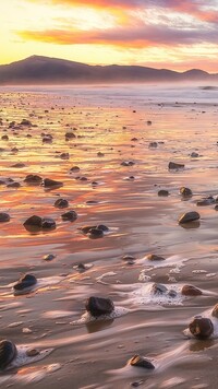 Kamienie na morskiej plaży