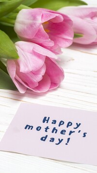 Kartka z życzeniami i kwiatami dla mamy