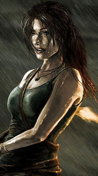 Kobieca twarz w deszczu