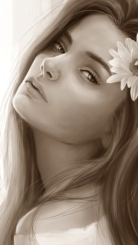 Kobieta z kwiatem we włosach