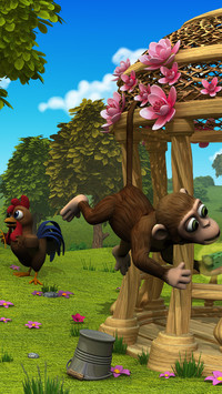Kogut i małpa z gry Farmerama