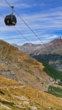 Kolejka górska nad przełęczą Furkapass