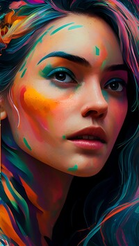 Kolorowa grafika twarzy kobiety