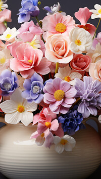 Kolorowe różne kwiaty w wazonie